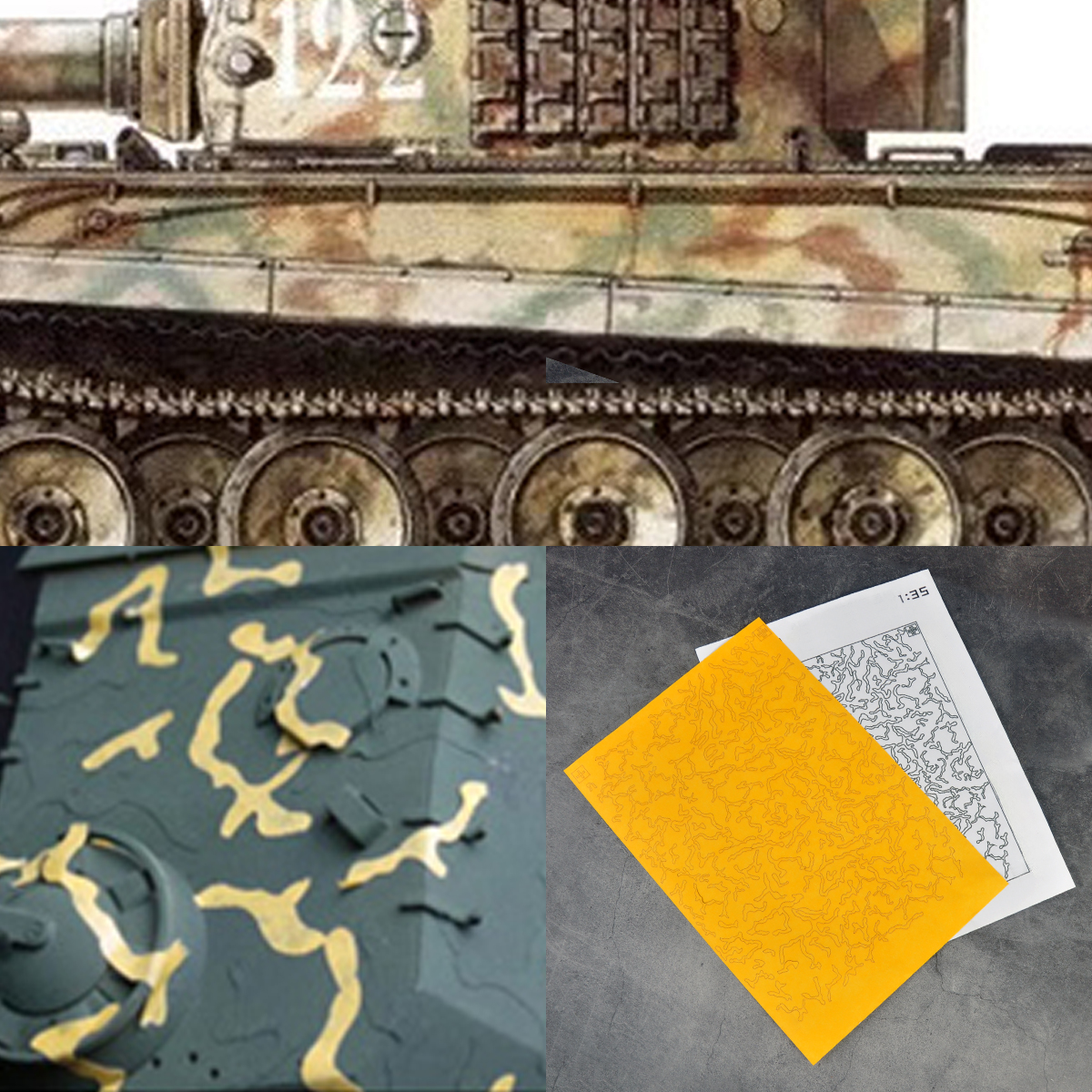 Camo Pattern Set - Airbrush Spray Board Stencil Tools striped