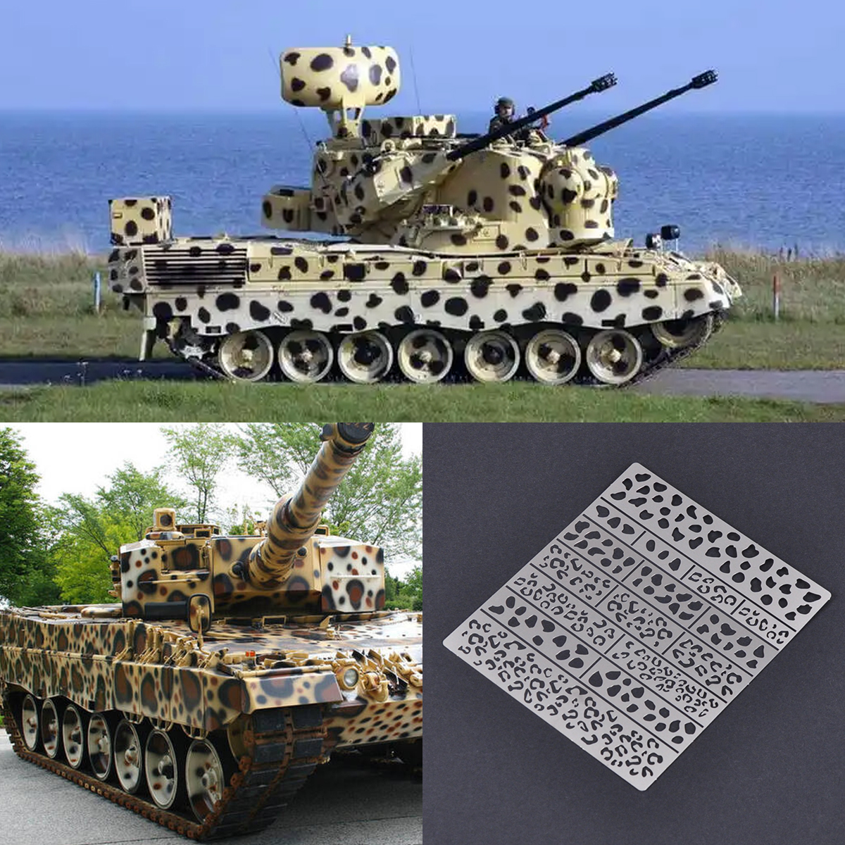 Camo Pattern Set - Scale model kit painting tools Reusable