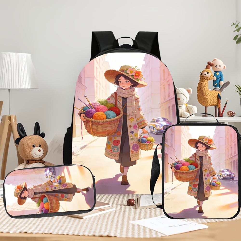 3pcs 2D Flat Backpack Three-Pi – Street Fashion China Beautiful Girls recenzja i cena