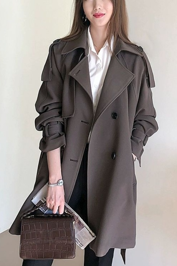 Brown Trench Women'S Fashionab – Street Fashion China Beautiful Girls recenzja i cena