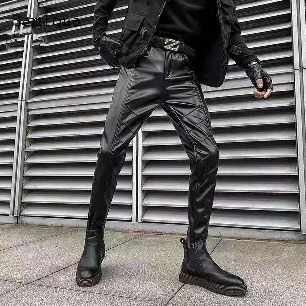 Men's Rock Style PU Leather Pa – Street Fashion Dance recenzja i cena