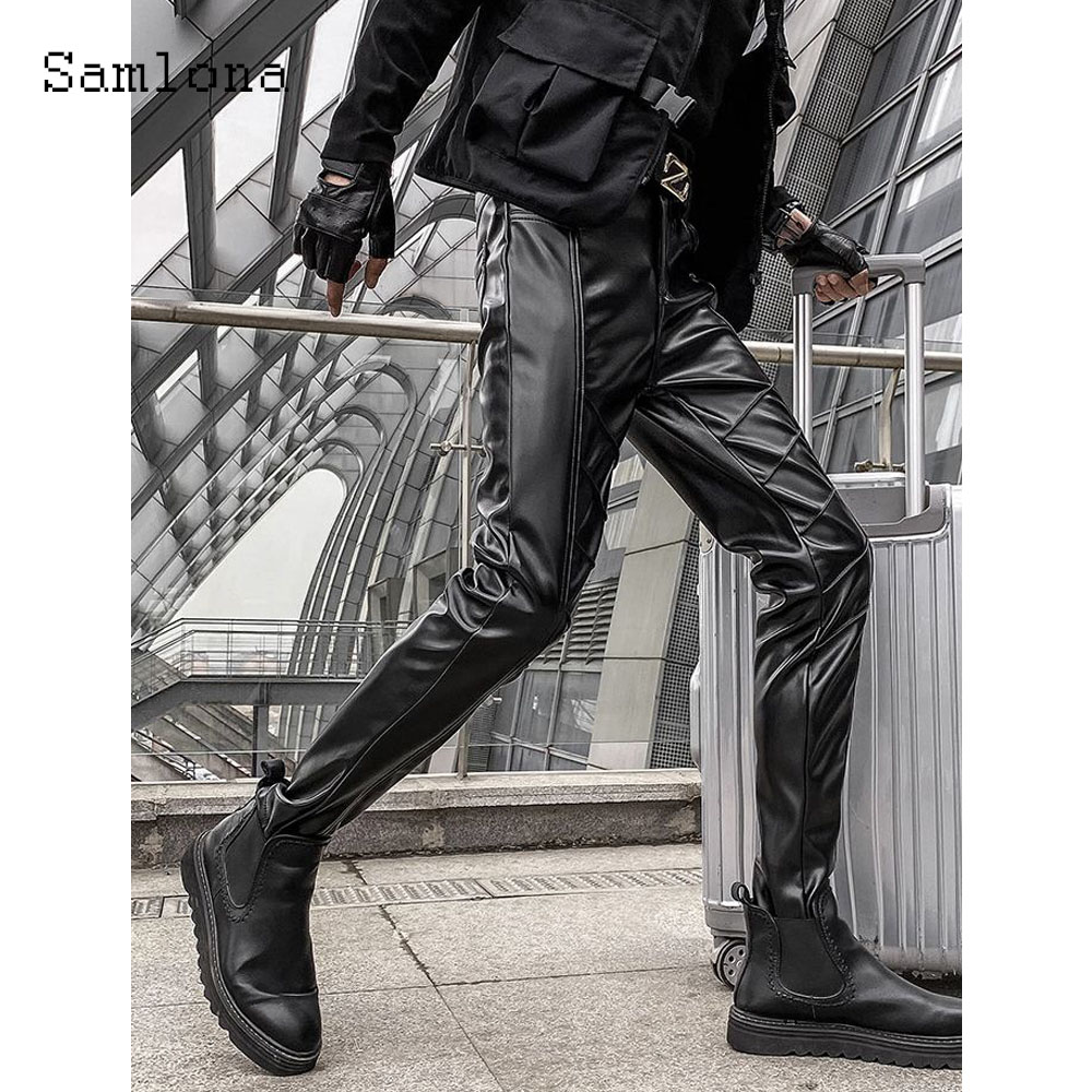 Men's Rock Style PU Leather Pa – Street Fashion Dance recenzja i cena