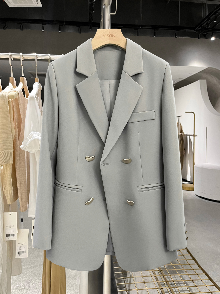 Casual Chic Grey Blazer Women  – Street Fashion England recenzja i cena