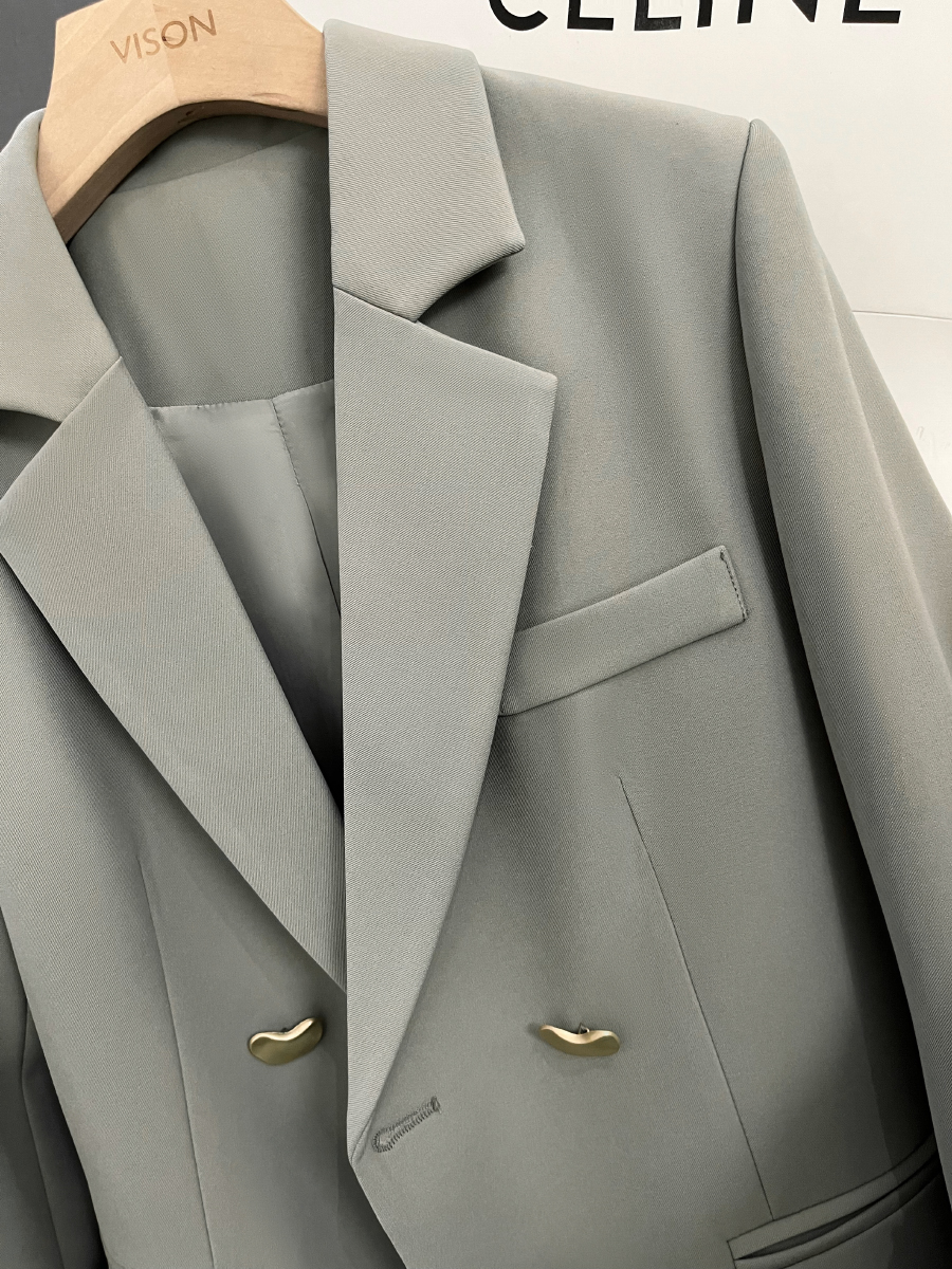 Casual Chic Grey Blazer Women  – Street Fashion England recenzja i cena