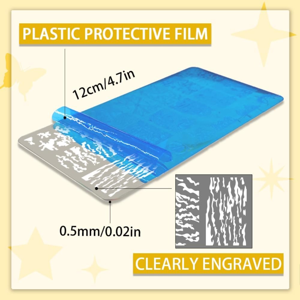 3pcs Texture Nail Stamping Pla – Camo Pattern Set recenzja i cena