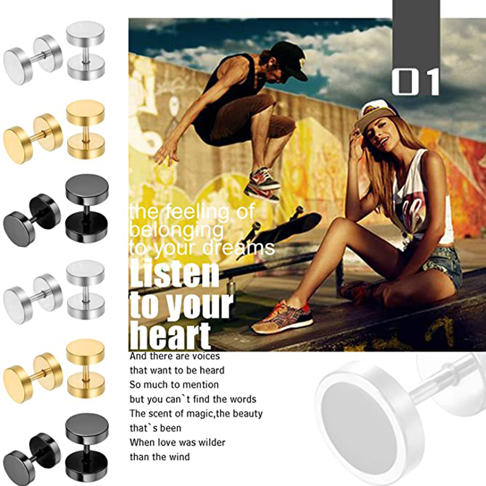 2 Piece Punk Stainless Steel S – Street Fashion Earrings recenzja i cena