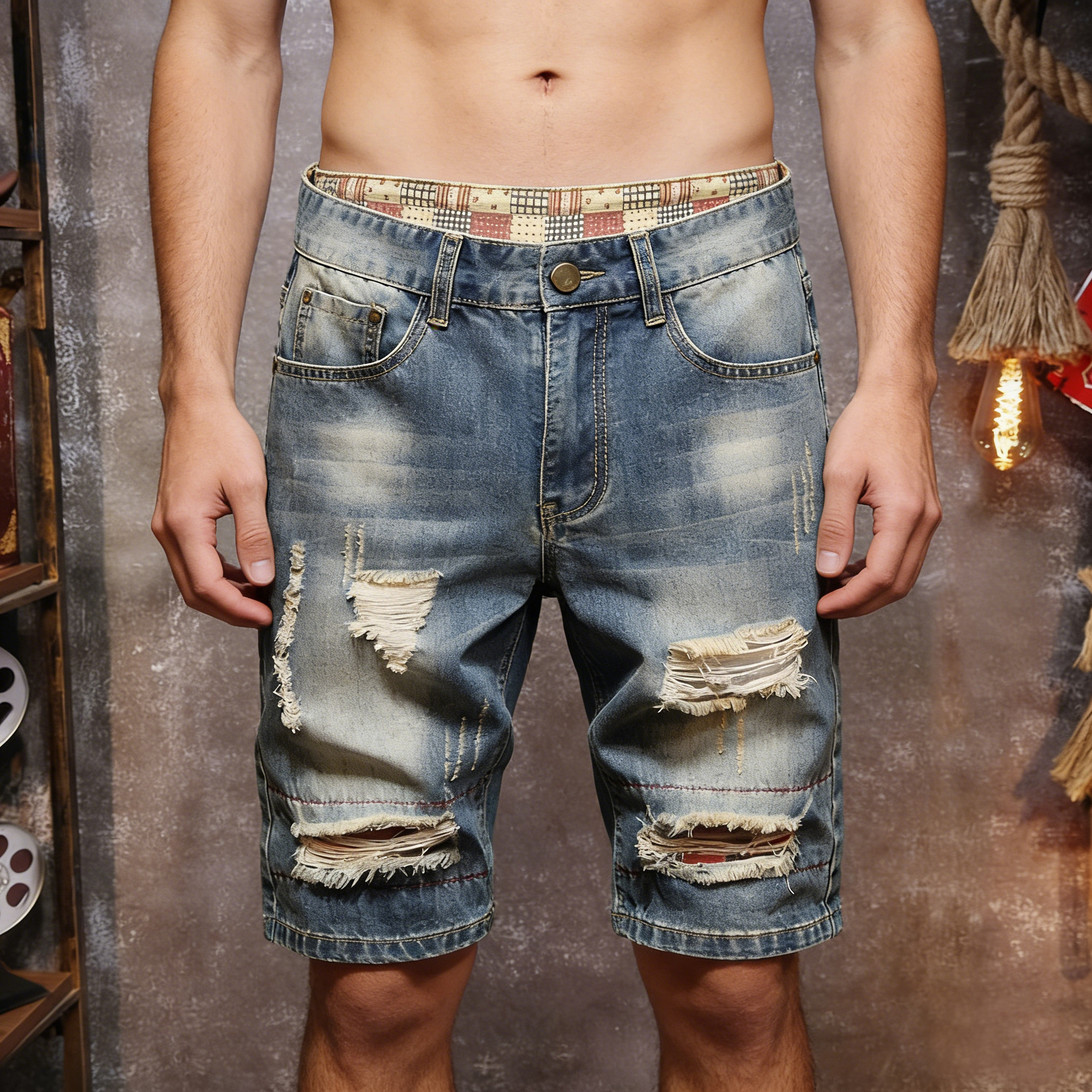 Men's new vintage-style distre – Street Fashion England recenzja i cena