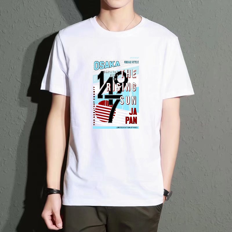 Men's Black Round-Neck Short-S – Street Fashion Osaka recenzja i cena
