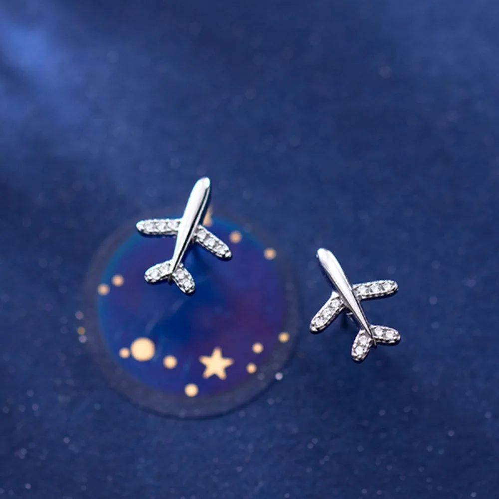 Simple Delicate Small Plane Ai – Street Fashion Earrings recenzja i cena