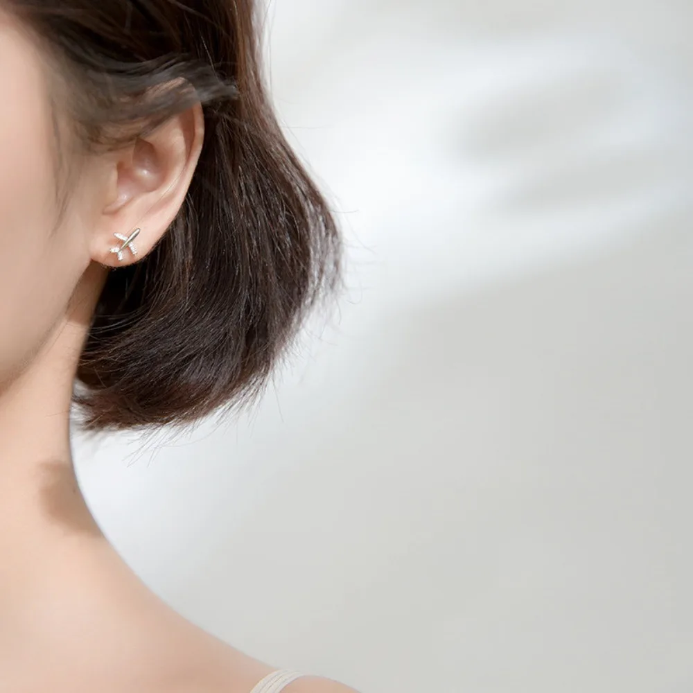 Simple Delicate Small Plane Ai – Street Fashion Earrings recenzja i cena