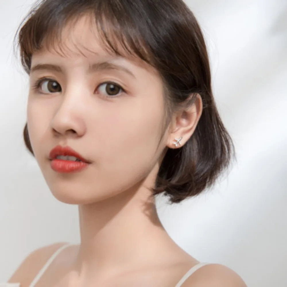 Simple Delicate Small Plane Ai – Street Fashion Earrings recenzja i cena
