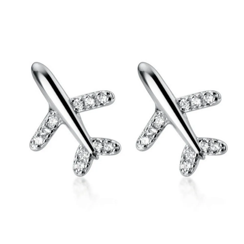 Simple Delicate Small Plane Ai – Street Fashion Earrings recenzja i cena