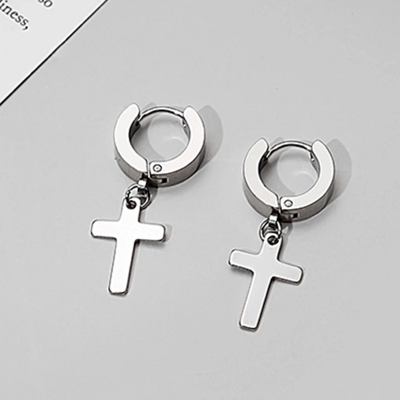 4 Pairs Punk Steel-color Stain – Street Fashion Earrings recenzja i cena