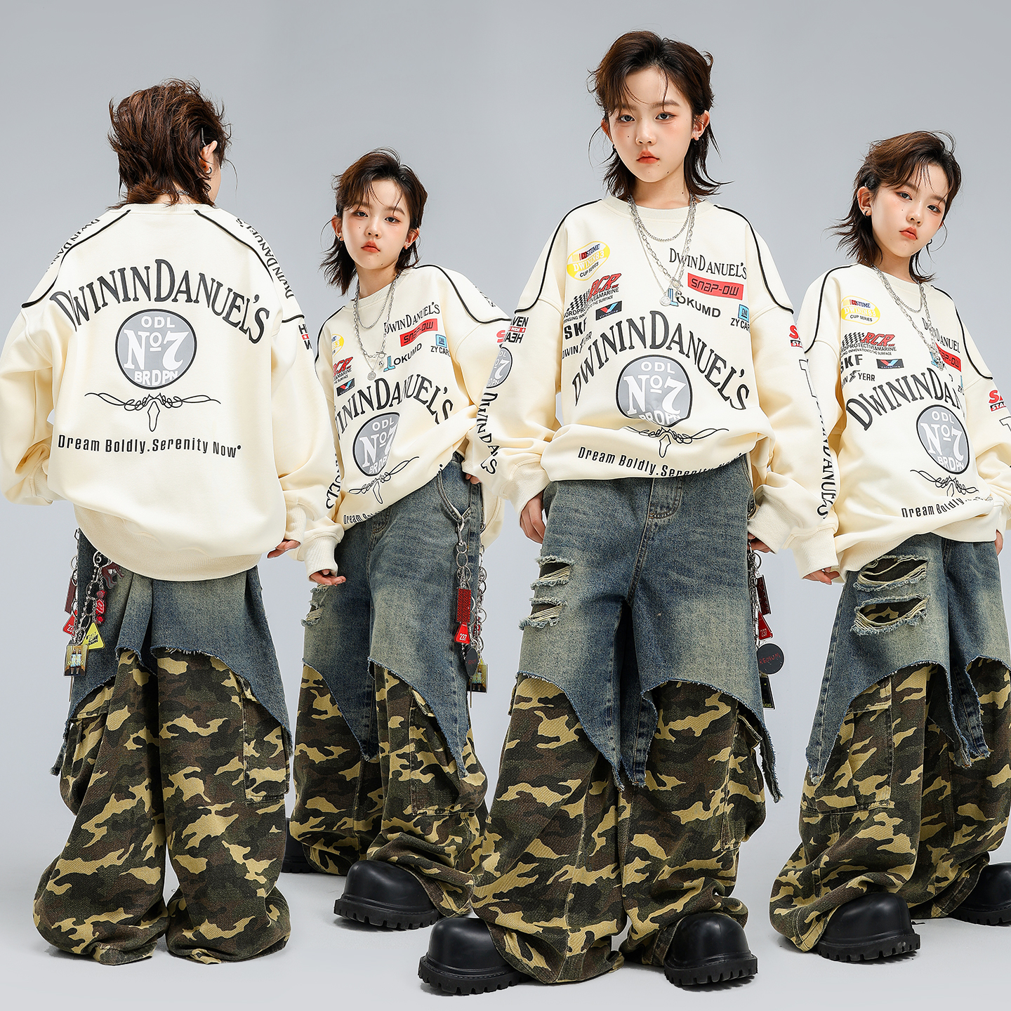 Hip Hop Boys Loose Shirt Camo  – Camo Pattern Set recenzja i cena