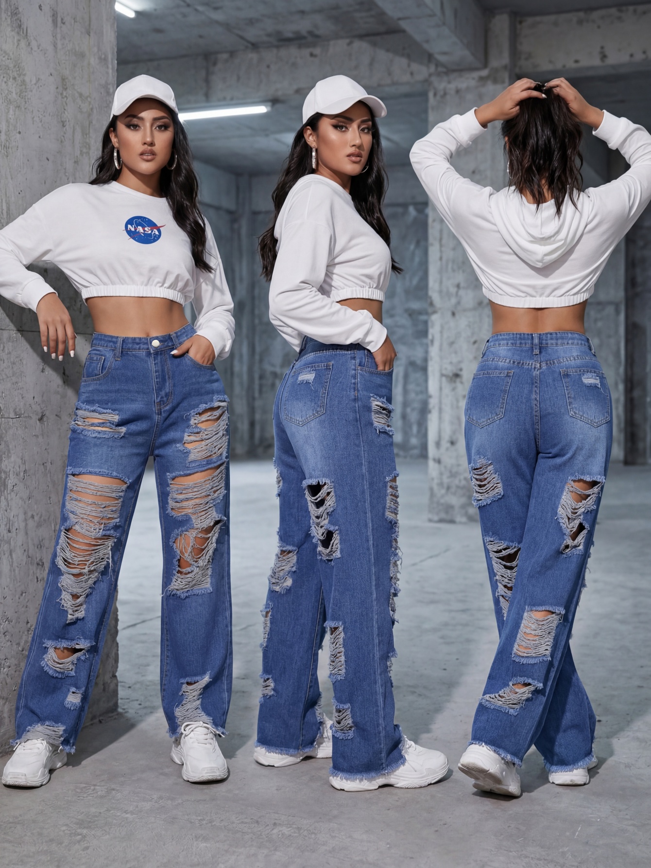 Trendy Women's Ripped Jeans Pa – Street Fashion Reviews recenzja i cena