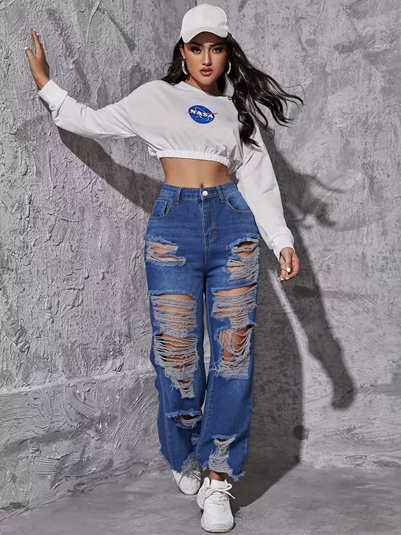 Trendy Women's Ripped Jeans Pa – Street Fashion Reviews recenzja i cena
