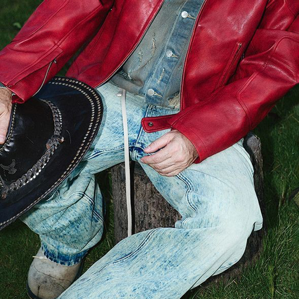 Men's Red Long-Sleeved  Leathe – Street Fashion Trends 2026 recenzja i cena