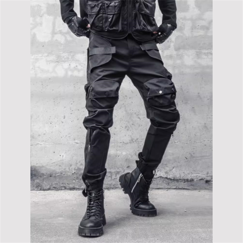 Men Y2K Cargo Pants Zipper Poc – Techwear Pants Tactical recenzja i cena