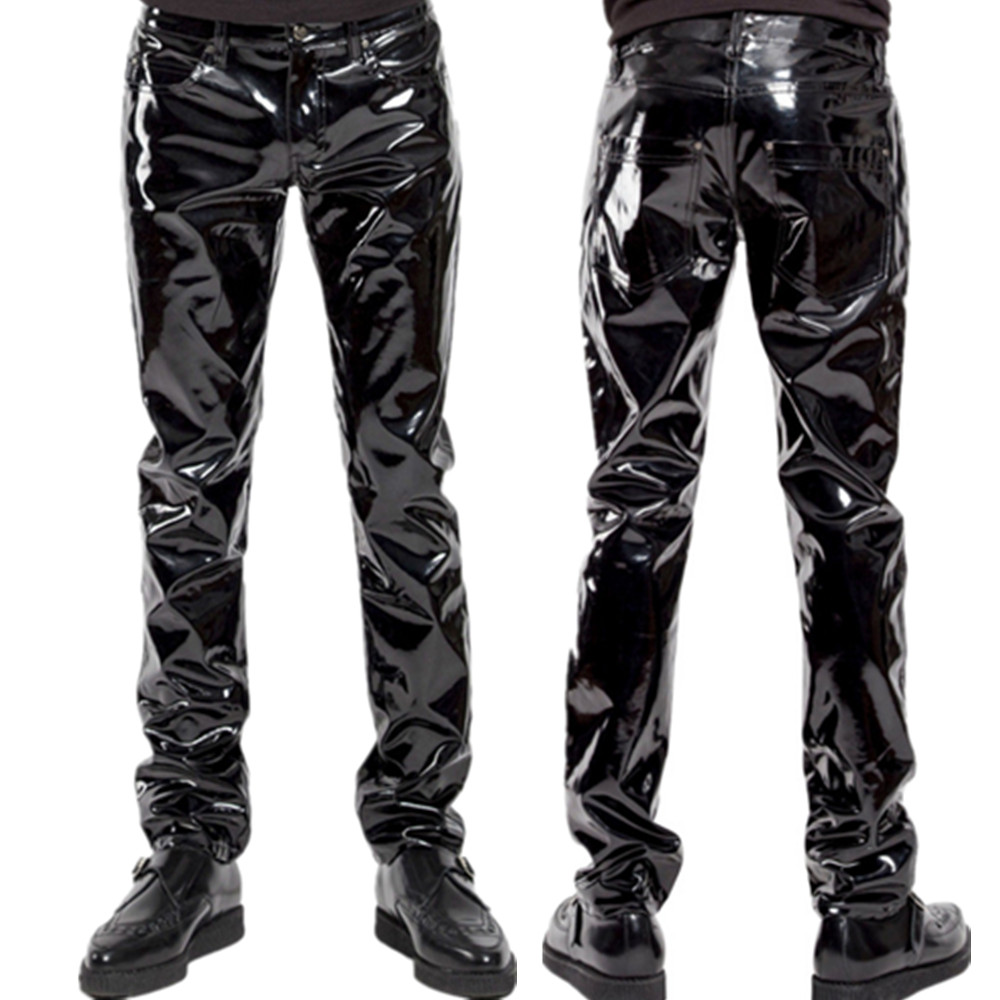 Shiny PVC Latex Trousers Men M – Street Fashion Dance recenzja i cena