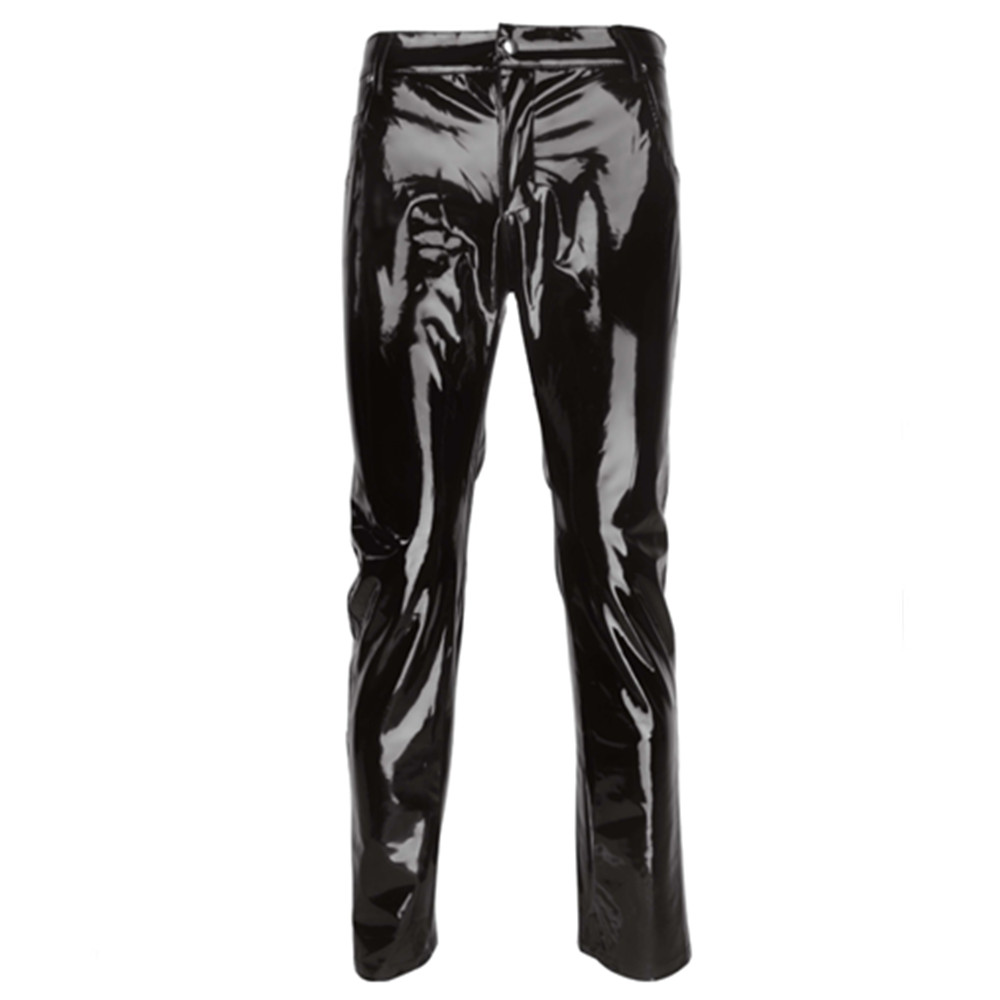 Shiny PVC Latex Trousers Men M – Street Fashion Dance recenzja i cena