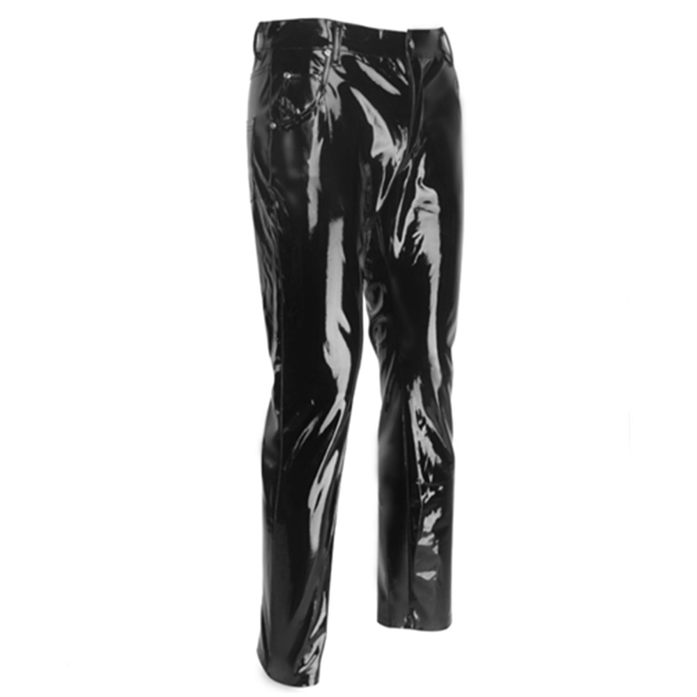 Shiny PVC Latex Trousers Men M – Street Fashion Dance recenzja i cena