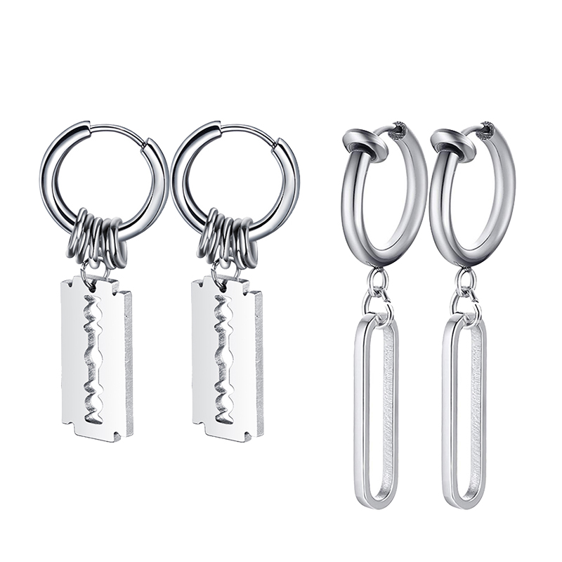 Fashion Stainless Steel Blade  – Street Fashion Earrings recenzja i cena