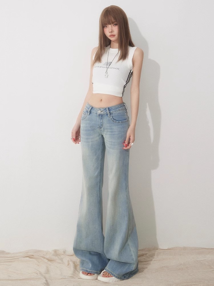 Slim Fit Simple Flared Jeans f – Street Fashion England recenzja i cena