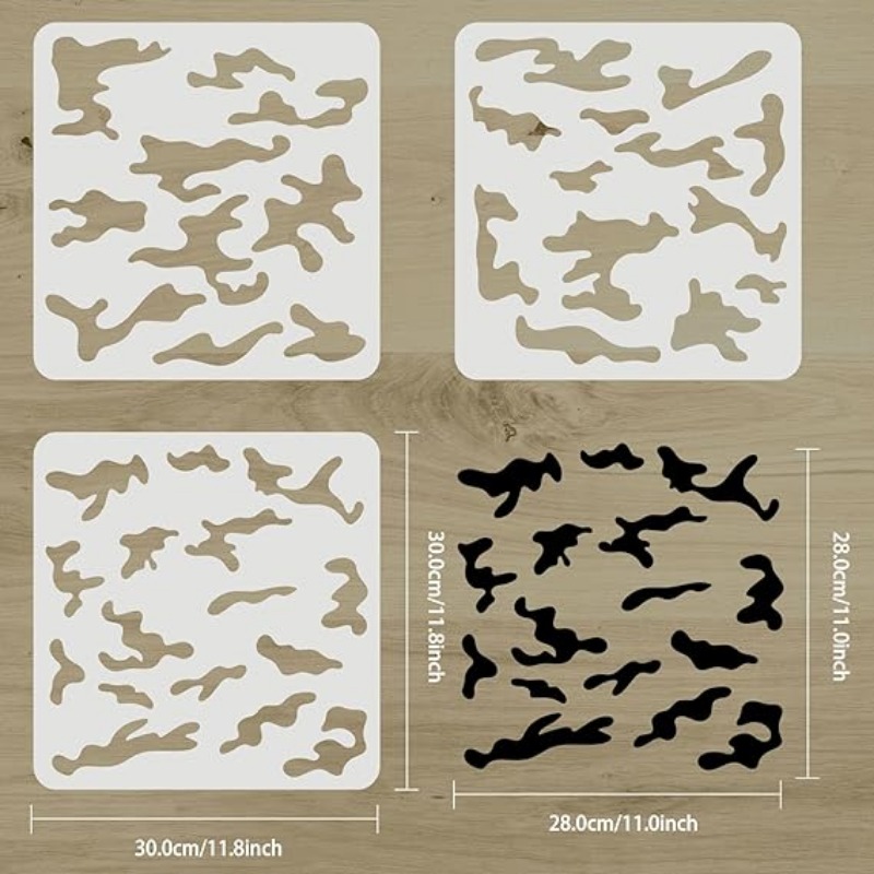 3 pcs Camo Stencil Kit 11.8x11 – Camo Pattern Set recenzja i cena
