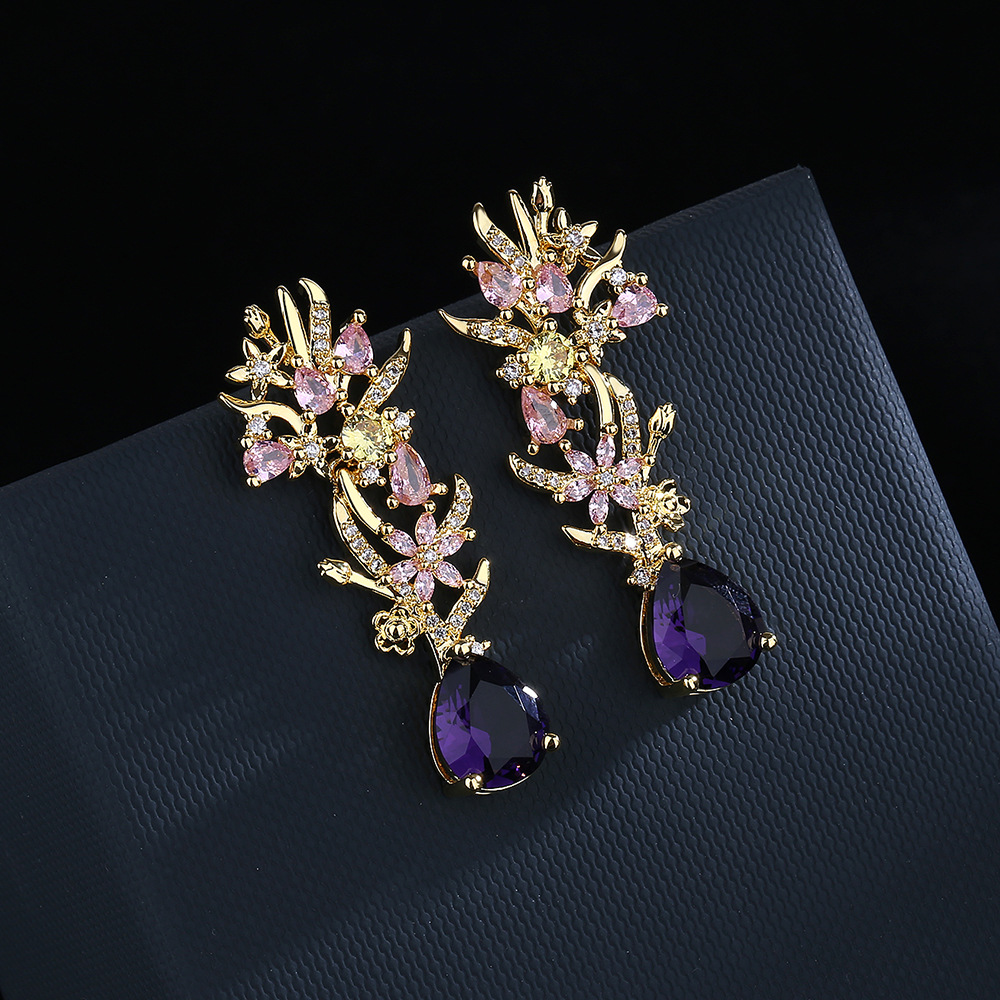 Exaggerated atmosphere zircon  – Street Fashion Earrings recenzja i cena