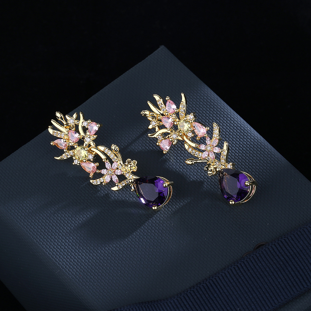 Exaggerated atmosphere zircon  – Street Fashion Earrings recenzja i cena