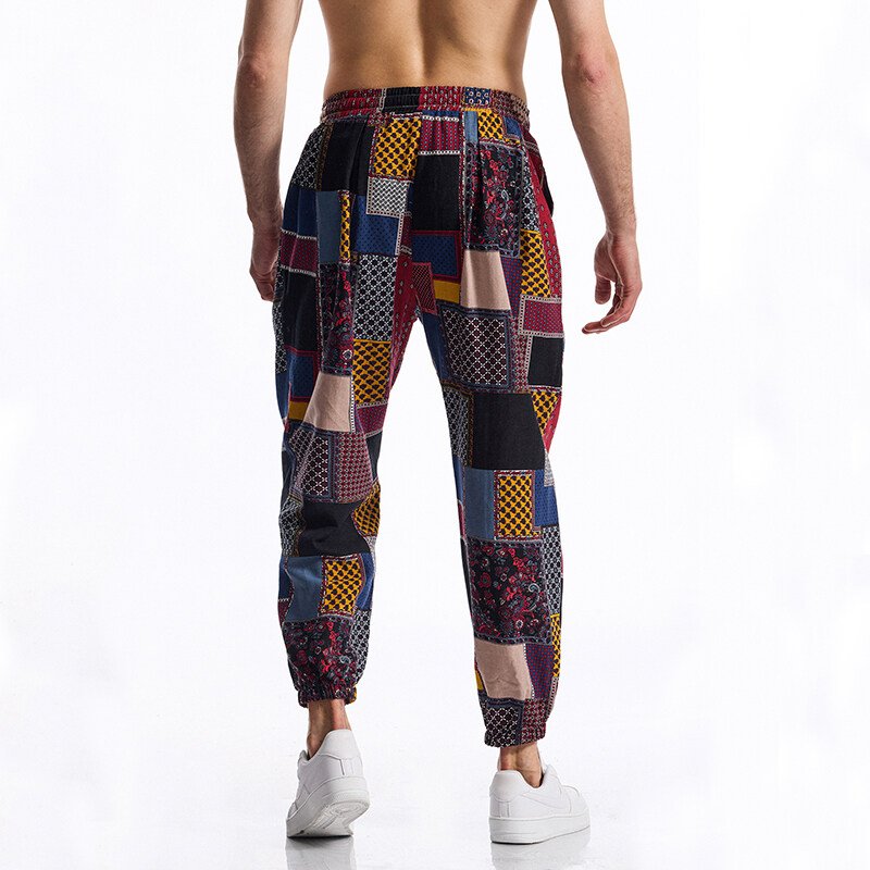 Men's Boho Tribal Print Linen  – Running Pant Jogger recenzja i cena