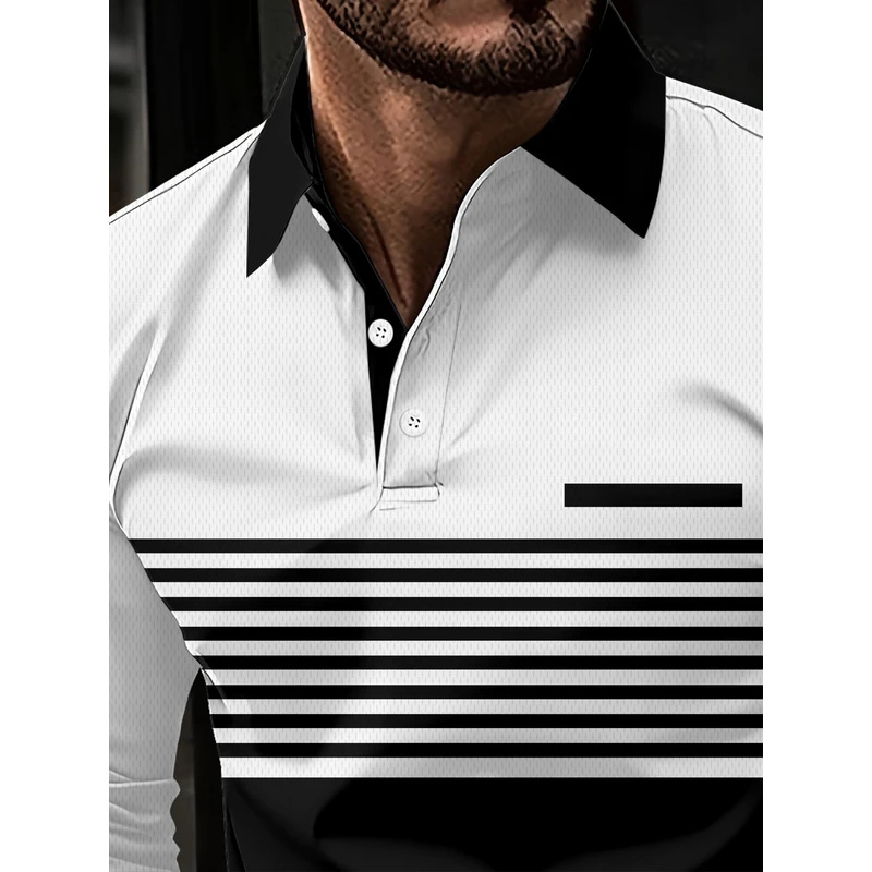 Striped pattern printed polo s – Street Fashion England recenzja i cena