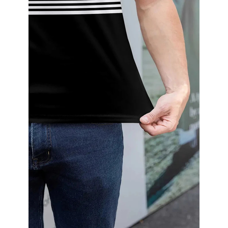 Striped pattern printed polo s – Street Fashion England recenzja i cena