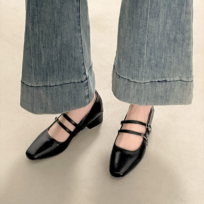 Square Toe Low Heel Women Silv – Street Fashion Lady recenzja i cena