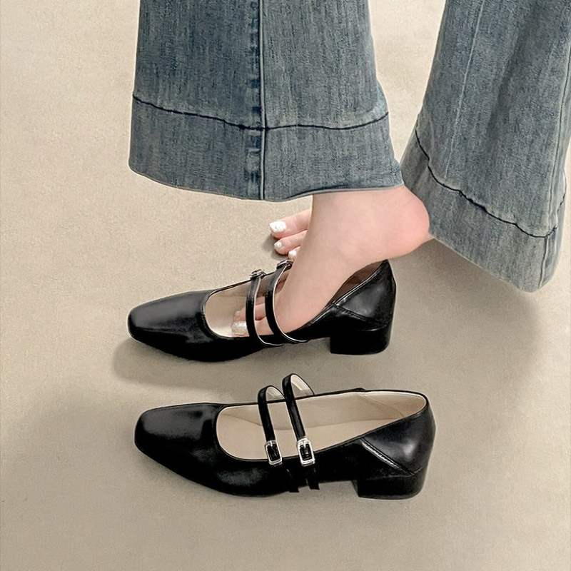 Square Toe Low Heel Women Silv – Street Fashion Lady recenzja i cena