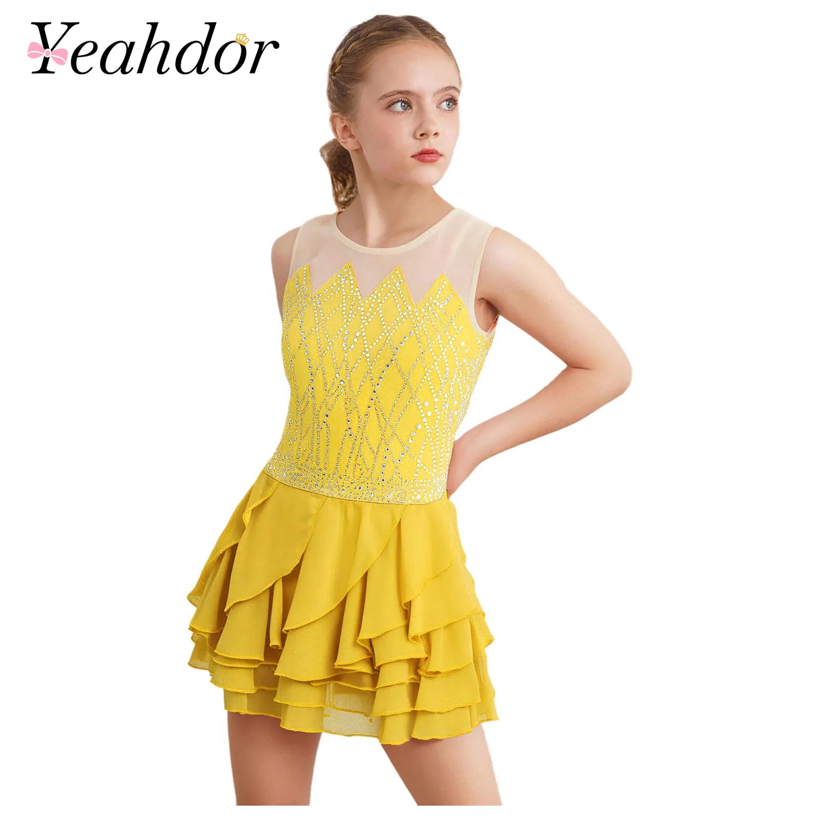 Girls Mesh Figure Skating Dres – Street Fashion Kids recenzja i cena