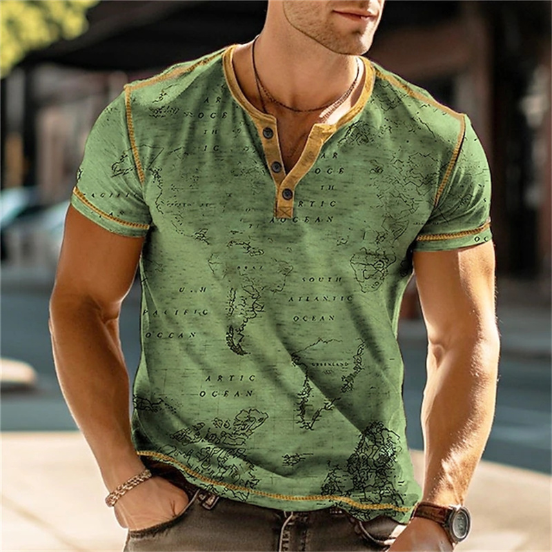 Men's Henry Shirts Funny 3D Pr – Street Fashion For Man recenzja i cena
