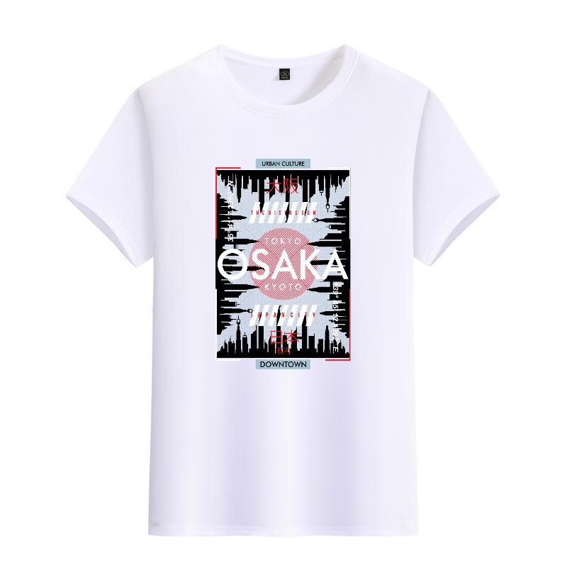 Men's Black Round-Neck Short-S – Street Fashion Osaka recenzja i cena