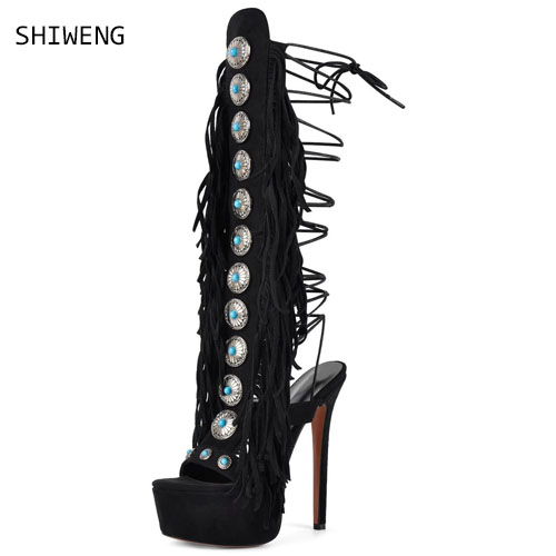Sexy Open Toe Ladies Tassel Ge – Street Fashion Lady recenzja i cena