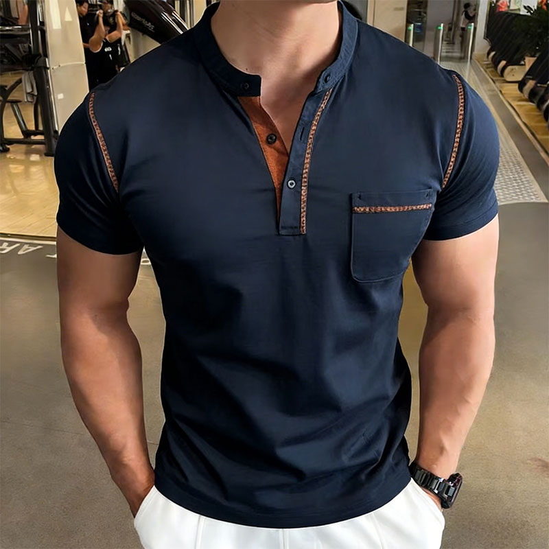 New Summer Men's Henry Collar  – Street Fashion For Man recenzja i cena